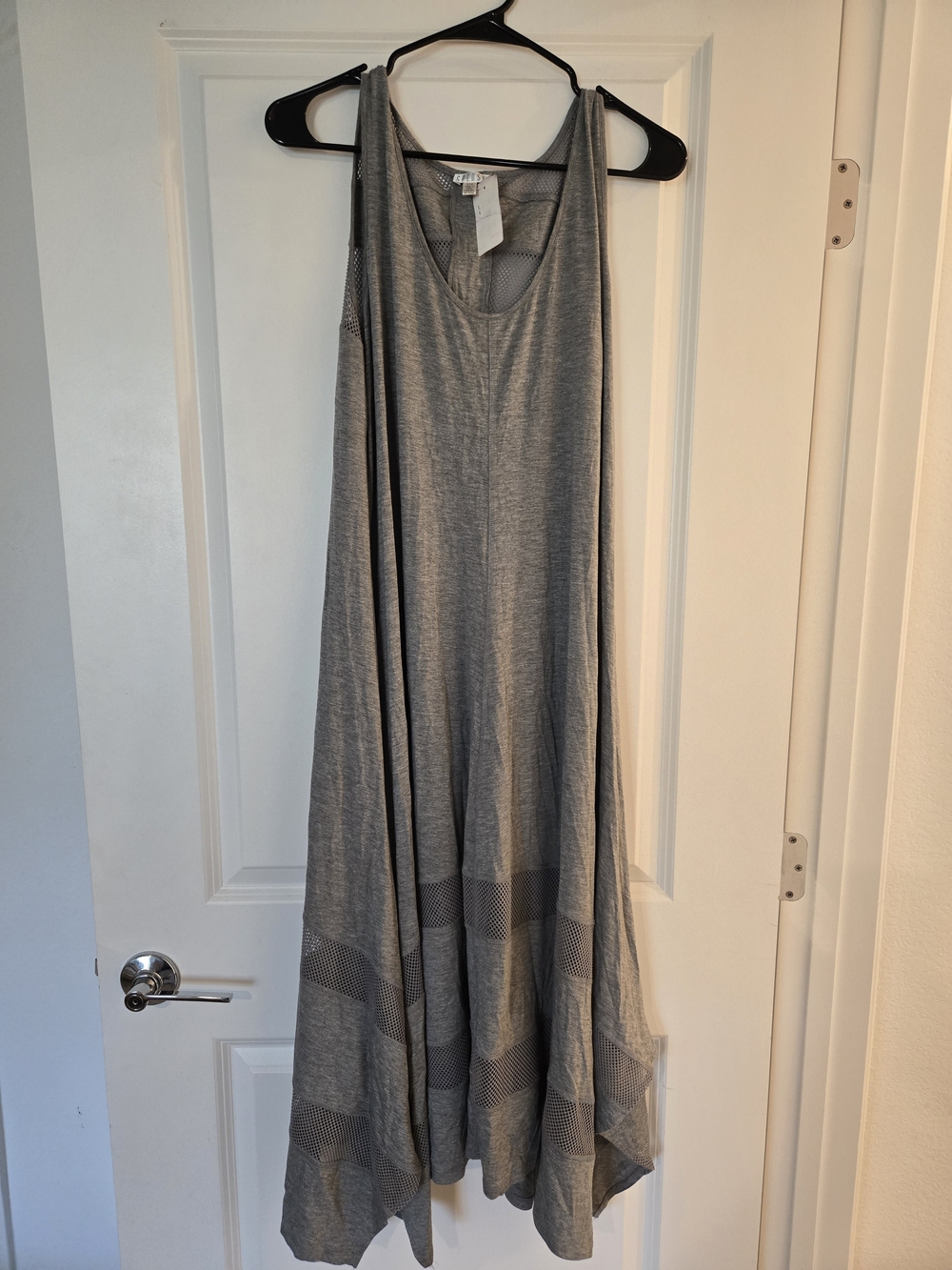 Spense Gray Asymmetrical Sleeveless Maxi Dress